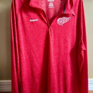 Reebok Red Quarter-Zip Jacket Red Wings, NHL, Size XXL